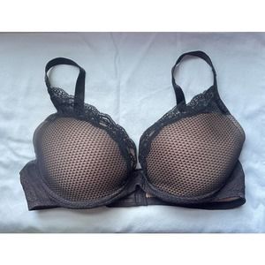 Passionata by Chantelle Brooklyn, Geometric Black Lace Plunge T-Shirt Bra (36D)